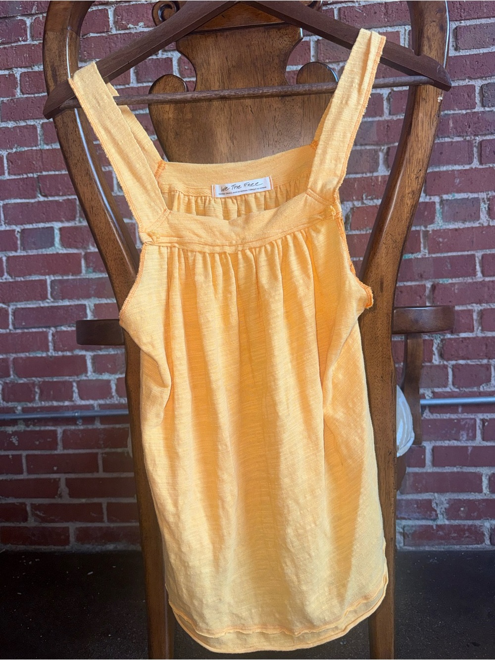 Free People We The Free XS Yellow Orange Slub Knit Swing Tank Top Boho
